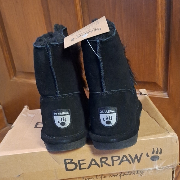 BearPaw Women's Black Faux Fur Winter Boots - Picture 3 of 4